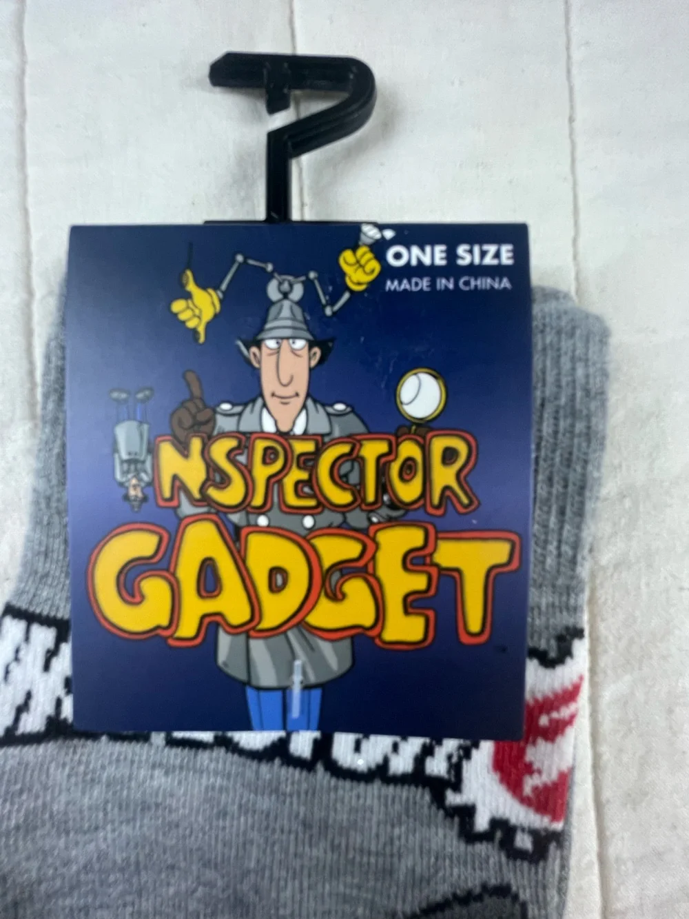 Inspector Gadget Gray Novelty Socks - One Size (7-12)